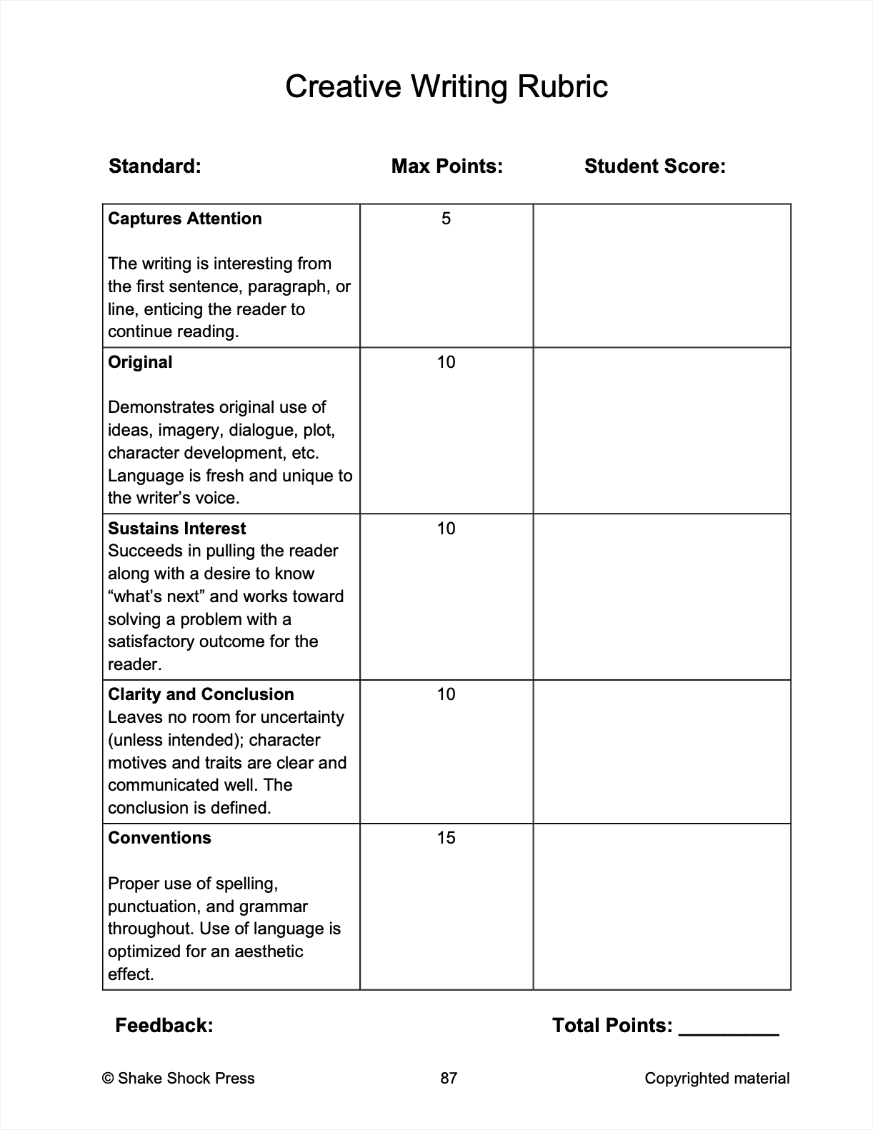 Quick Lit Student Workbook: Language Arts, Grades 9-12: The Study of Contemporary Short Story